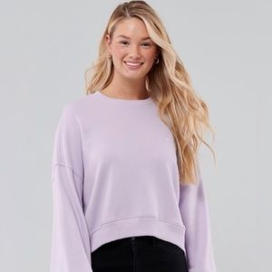 Hollister Lavender Cropped Crewneck